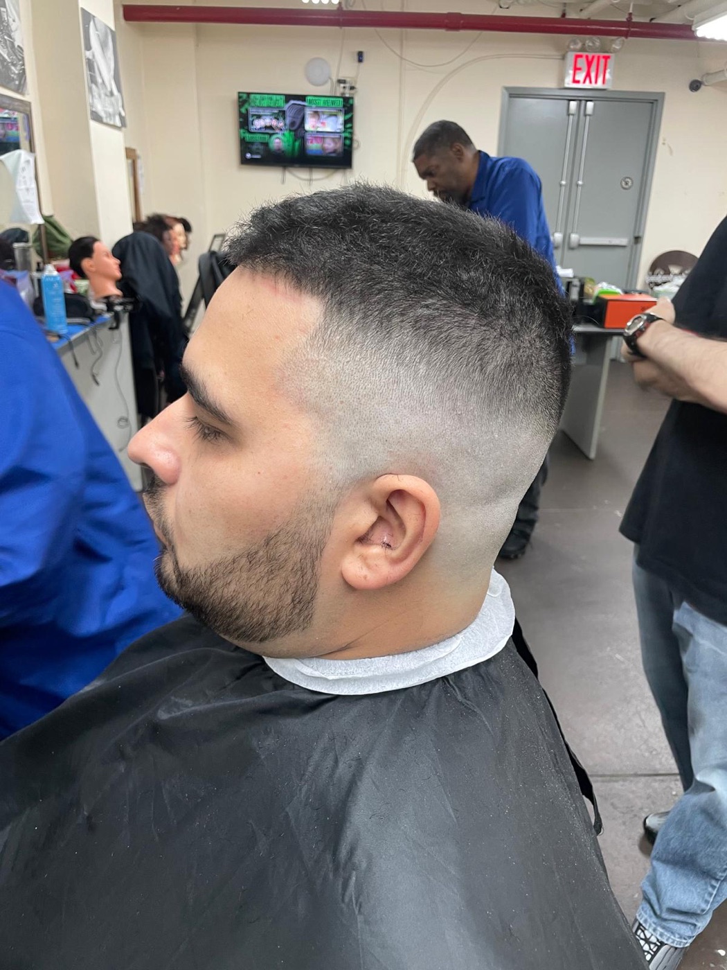 Side profile of finished fade